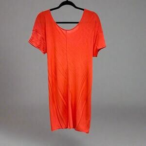 Acne Studios Twisted Draped Mini Coral Cap Sleeve Dress Size EU 42/US 10